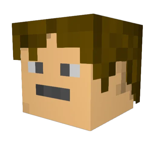 rubixkyoob Minecraft avatar head, 3D render