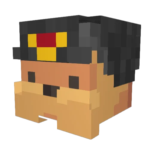 rubybby Minecraft avatar head, 3D render