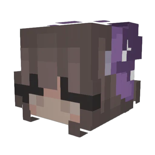 rubybubs Minecraft avatar head, 3D render