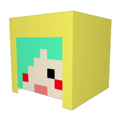 rucy1969 Minecraft avatar head, 3D render
