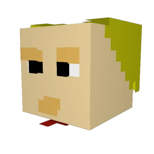 rudddd Minecraft avatar head, 3D render