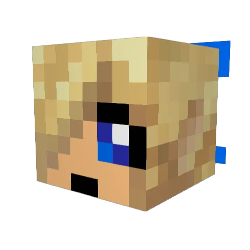 rudiekcm Minecraft avatar head, 3D render