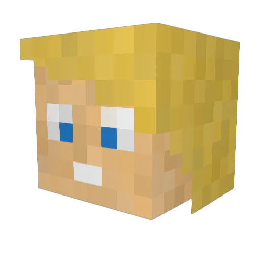 rudliczech Minecraft avatar head, 3D render
