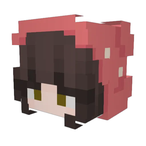 rueborn Minecraft avatar head, 3D render