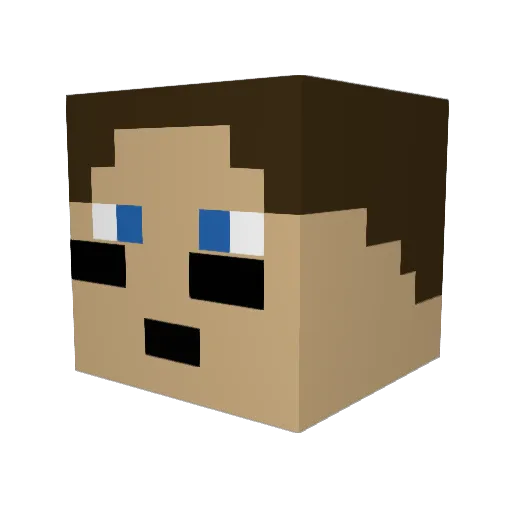 rugby100 Minecraft avatar head, 3D render