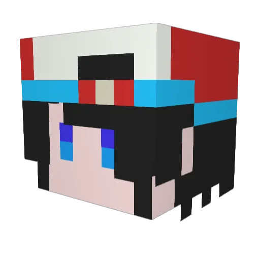 rukataro Minecraft avatar head, 3D render