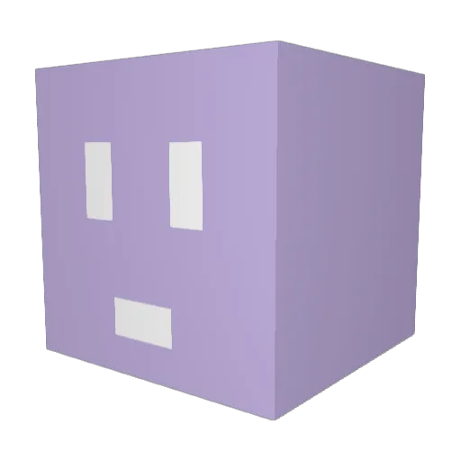 ruminatively Minecraft avatar head, 3D render