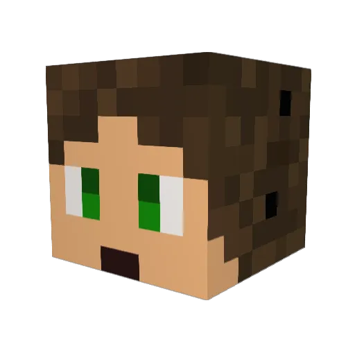 run4o Minecraft avatar head, 3D render