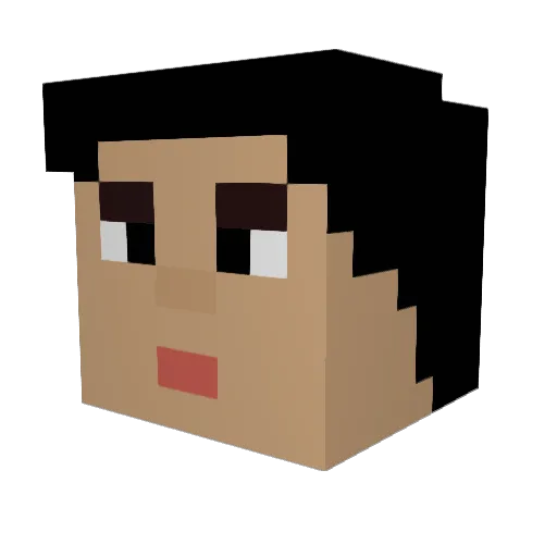 runf1 Minecraft avatar head, 3D render