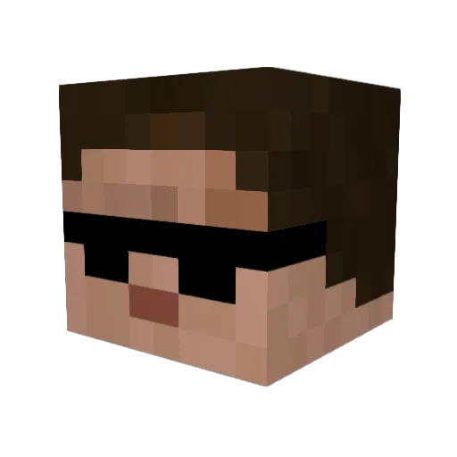 runfools Minecraft avatar head, 3D render