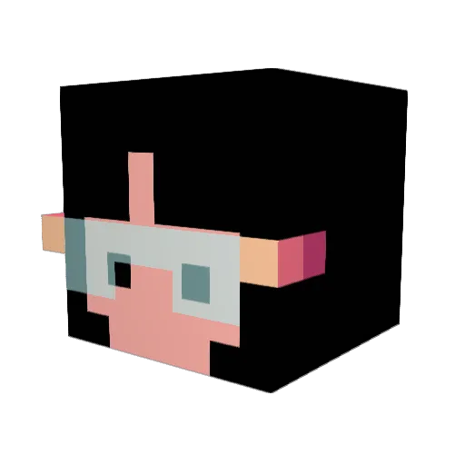runico Minecraft avatar head, 3D render
