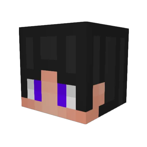 runing Minecraft avatar head, 3D render