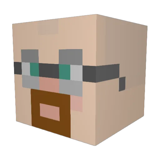 runthatshorty Minecraft avatar head, 3D render