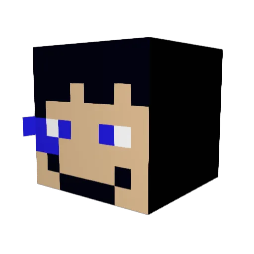 ruomouren Minecraft avatar head, 3D render