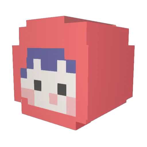 ruriggu Minecraft avatar head, 3D render