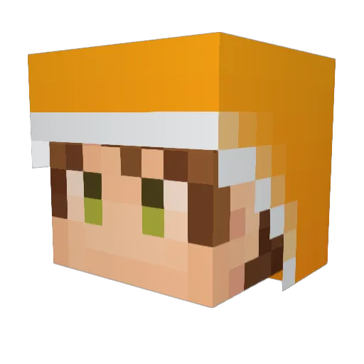 rurikoko Minecraft avatar head, 3D render