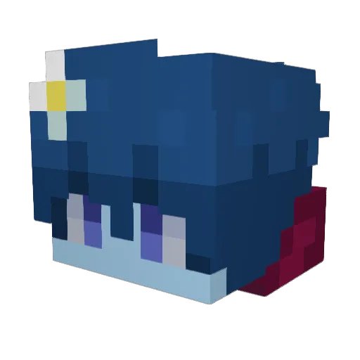 rurururuuururuu Minecraft avatar head, 3D render