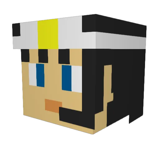 rusk3 Minecraft avatar head, 3D render