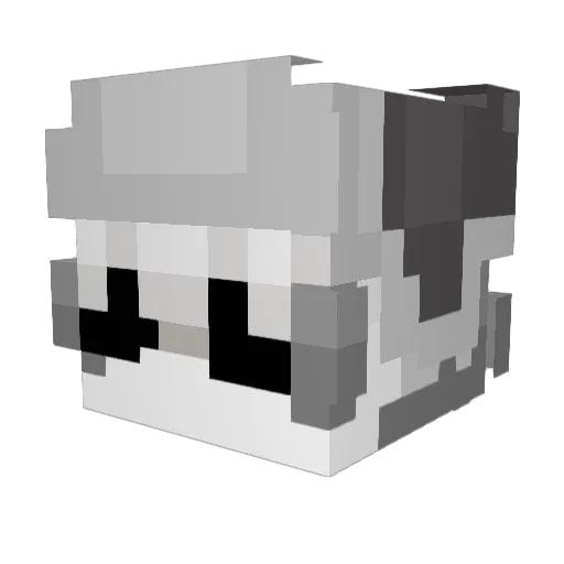 russotry Minecraft avatar head, 3D render