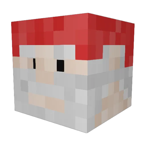 rustgods Minecraft avatar head, 3D render
