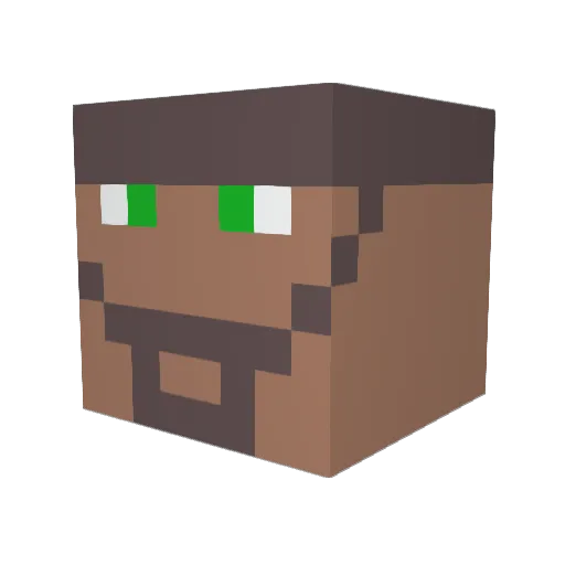 ruthniko Minecraft avatar head, 3D render