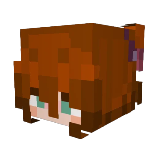 rutuza Minecraft avatar head, 3D render
