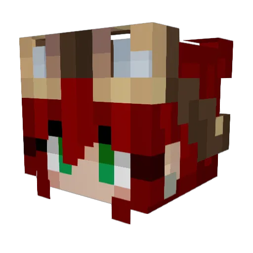 ruxnux Minecraft avatar head, 3D render
