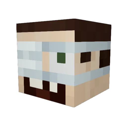 rvero Minecraft avatar head, 3D render