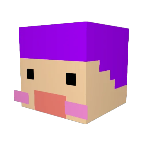rvkmod Minecraft avatar head, 3D render