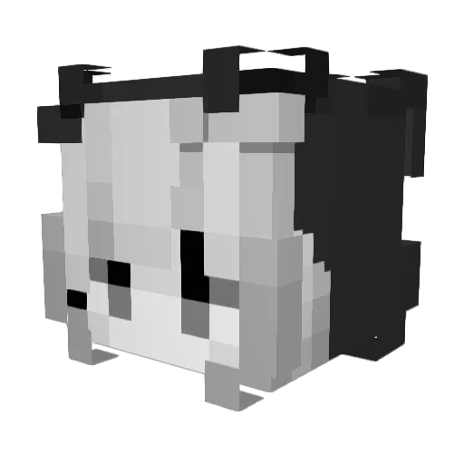 rvvba Minecraft avatar head, 3D render