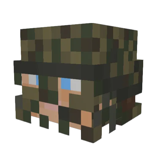 rvvw Minecraft avatar head, 3D render