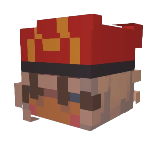rvzik_ Minecraft avatar head, 3D render