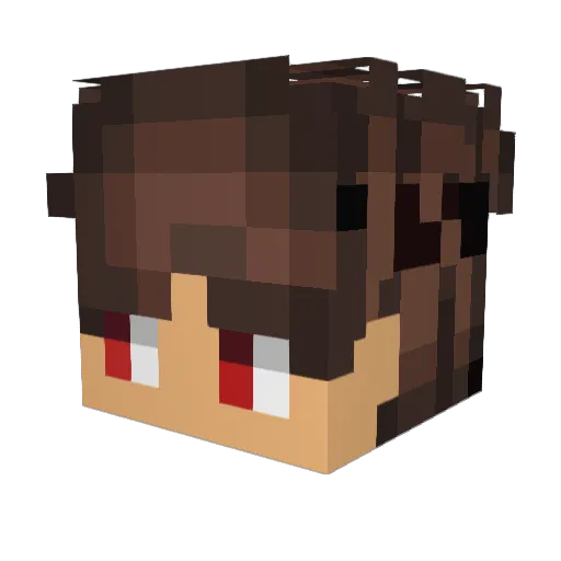 rwaves Minecraft avatar head, 3D render