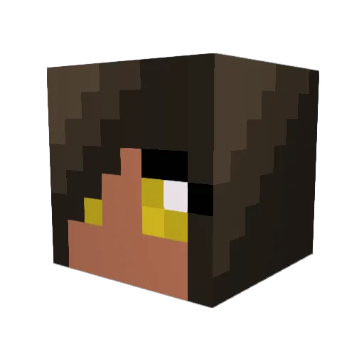 rwbygold Minecraft avatar head, 3D render