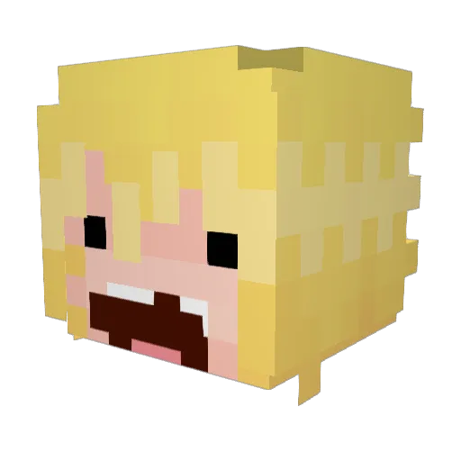 ryan2niche Minecraft avatar head, 3D render