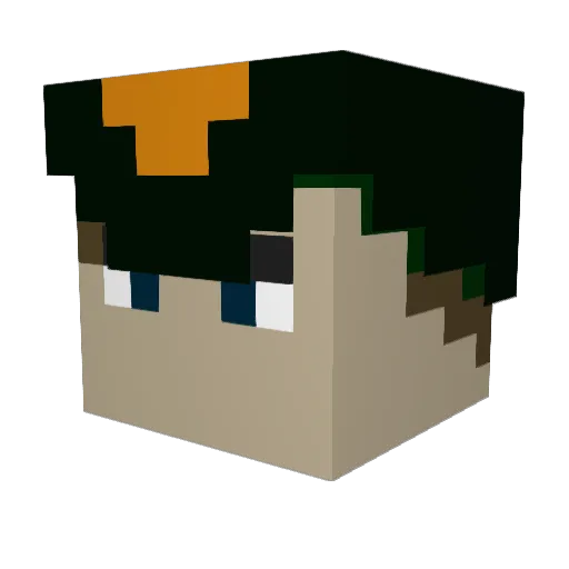ryhu_ez Minecraft avatar head, 3D render