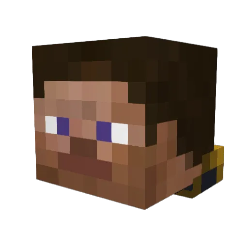 rylaxca Minecraft avatar head, 3D render