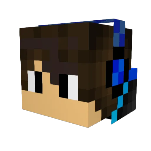 ryokie Minecraft avatar head, 3D render