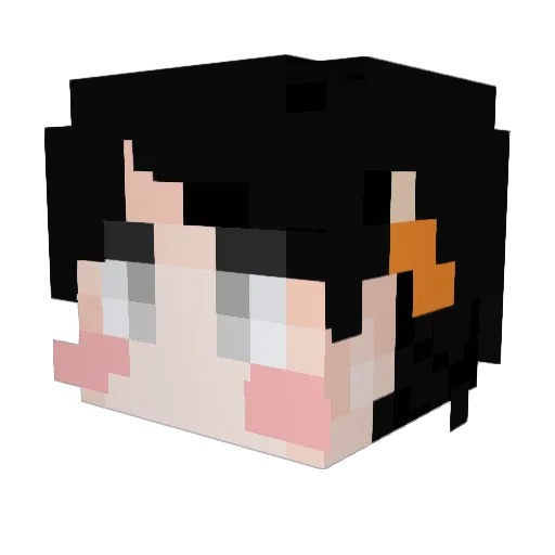 ryuil Minecraft avatar head, 3D render