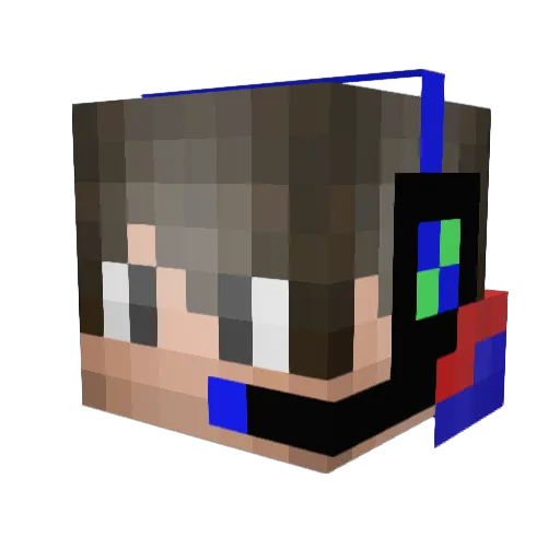 ryuninarin Minecraft avatar head, 3D render
