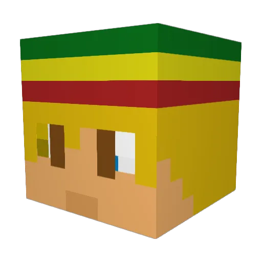 s0e1b2 Minecraft avatar head, 3D render