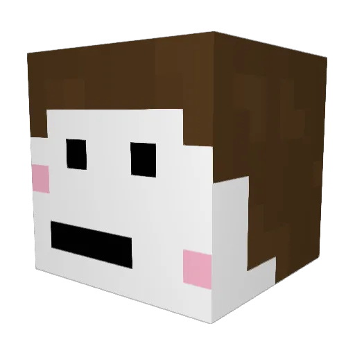 s1ena_w Minecraft avatar head, 3D render