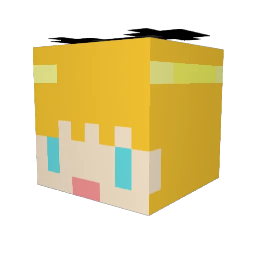 s1l__ Minecraft avatar head, 3D render