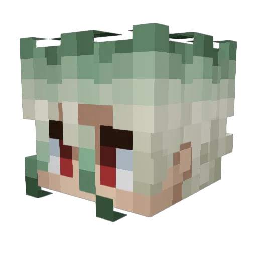 s1llver Minecraft avatar head, 3D render