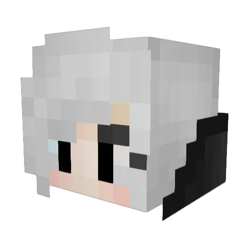 s1lverka Minecraft avatar head, 3D render
