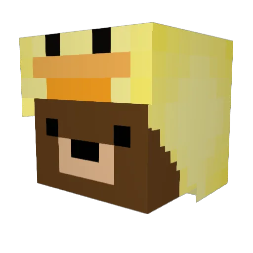 sHouuuuuuu Minecraft avatar head, 3D render