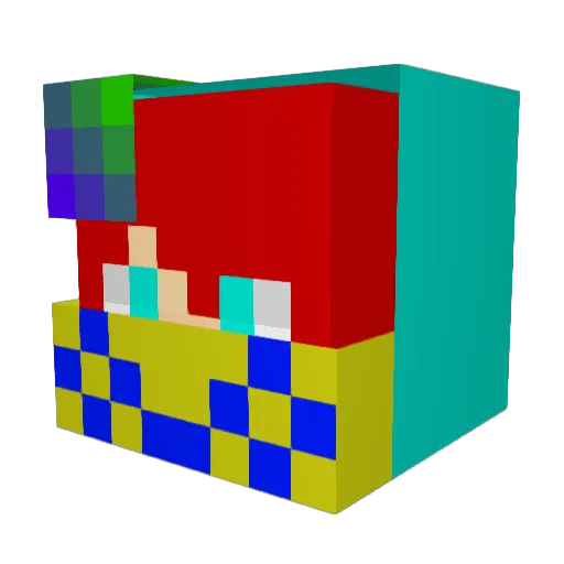 sIXoXIs Minecraft avatar head, 3D render