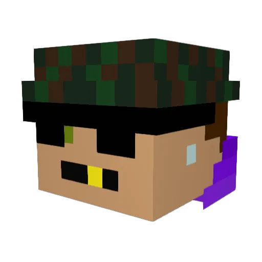 sQu4r3 Minecraft avatar head, 3D render