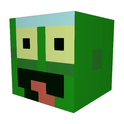 s_b_0412 Minecraft avatar head, 3D render