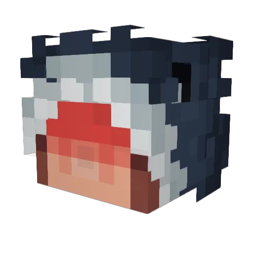 saakisaan Minecraft avatar head, 3D render
